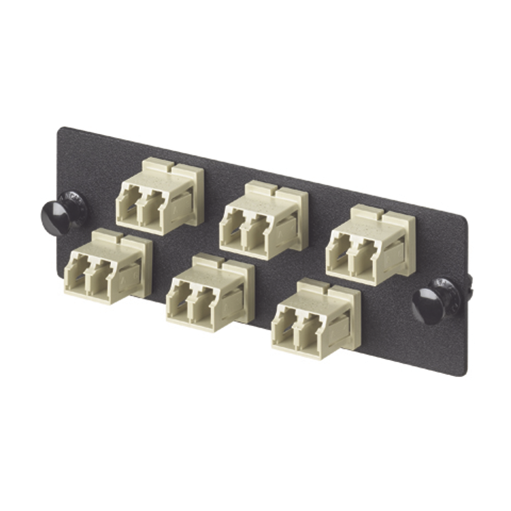 [FAP6WEIDLCZ] Placa Acopladora de Fibra Optica FAP, Con 6 Conectores LC Duplex (12 Fibras), Para Fibra Multimodo OM1, Color Marfil