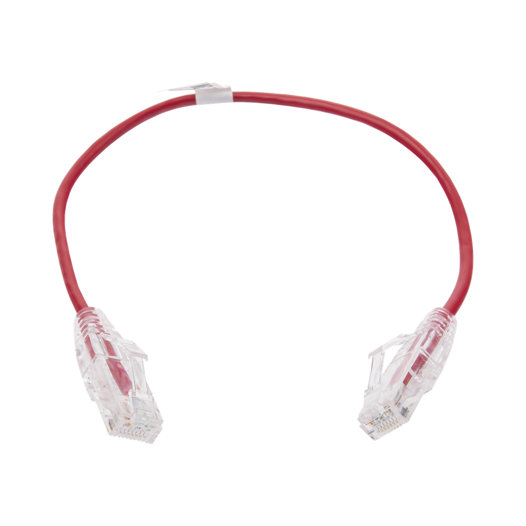 [LP-UT6-030-RD28] Cable de Parcheo Slim UTP Cat6 - 30 cm Rojo Diámetro Reducido (28 AWG)