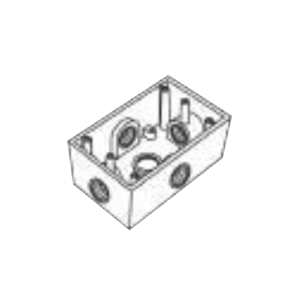 [RR-0286] Caja Condulet FS de 3/4 (19.05 mm ) con cinco bocas a prueba de intemperie.