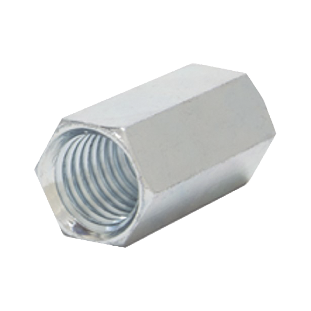 Cople hexagonal roscado cuerda maquina galvanizado de 6.5 mm (1/4)