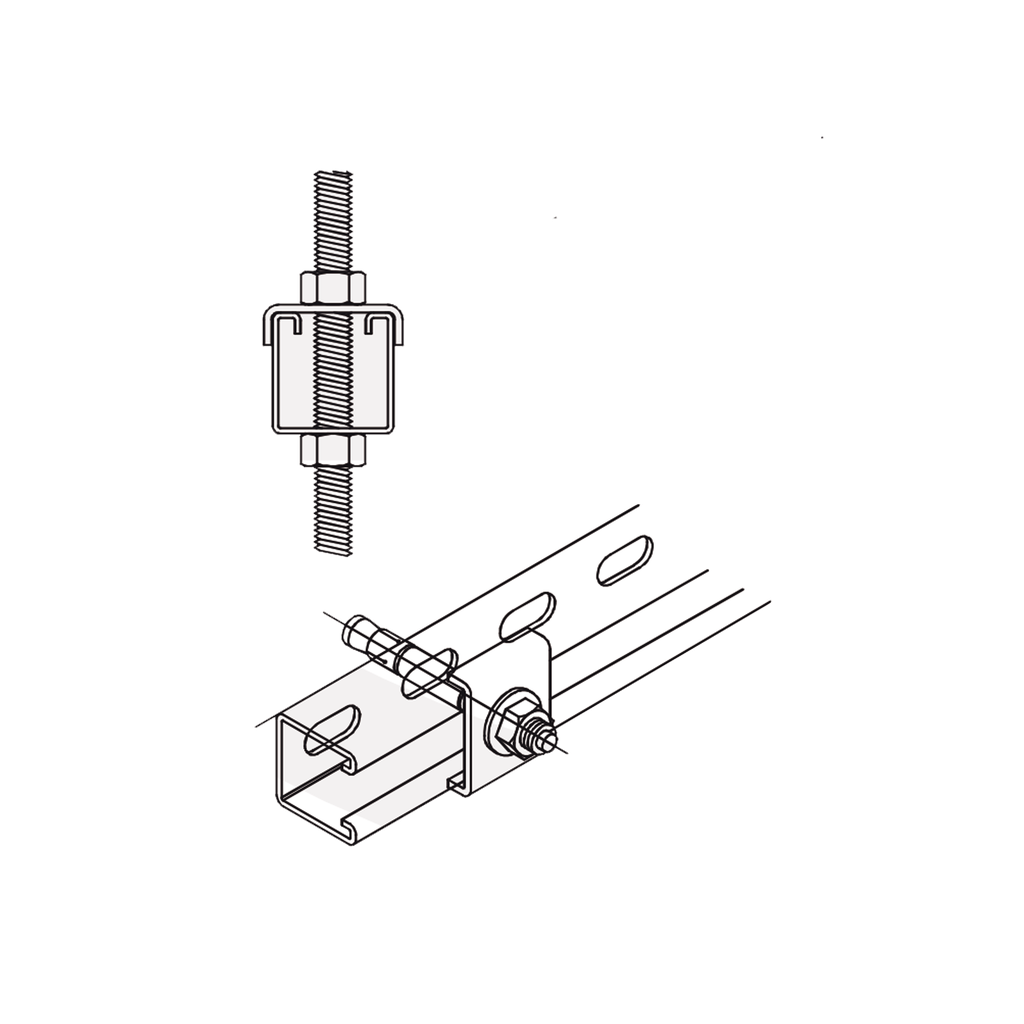 Tope Unicanal  U para Tornillo de  3/8 ( 9.5 mm ).