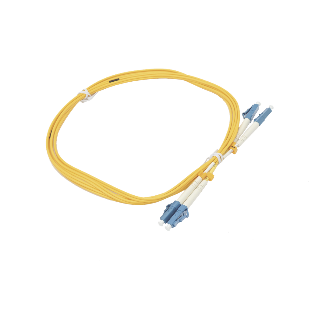 Jumper de Fibra Óptica Duplex, Monomodo, con Conectores LC/UPC-LC/UPC, 2 metros