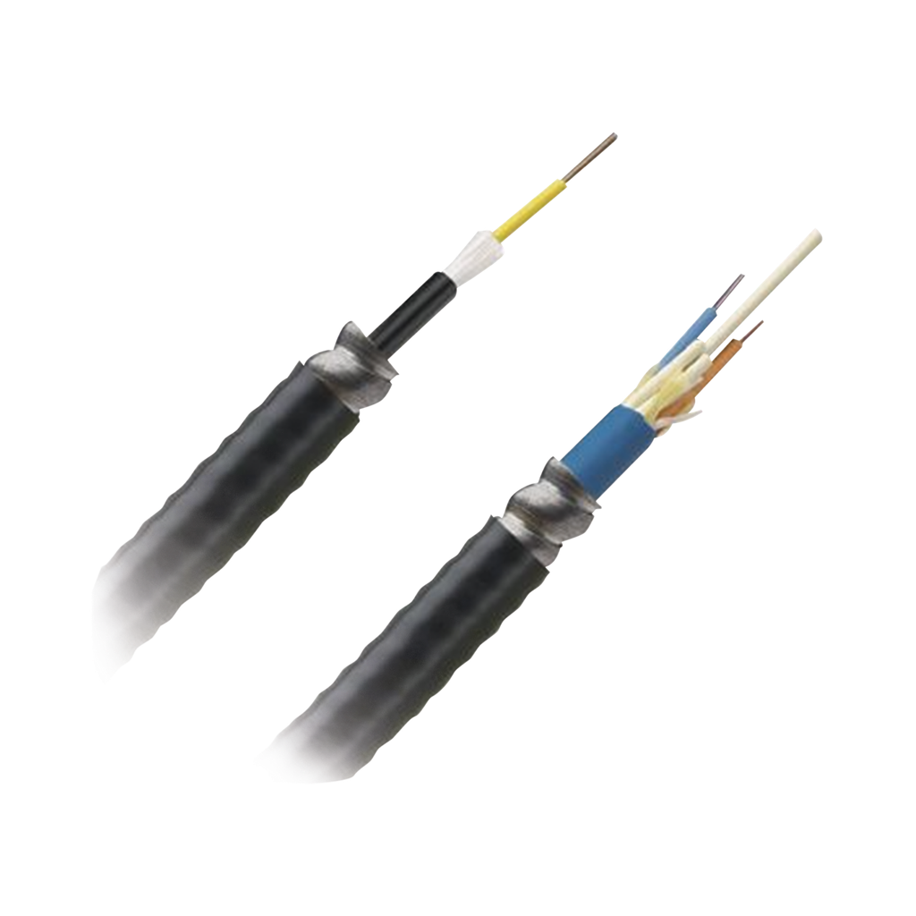 Cable de Fibra Óptica de 12 hilos, Multimodo OM4 50/125 Optimizada, Interior/Exterior, Armada, Loose Tube 250um, OFCR (Riser), Precio Por Metro