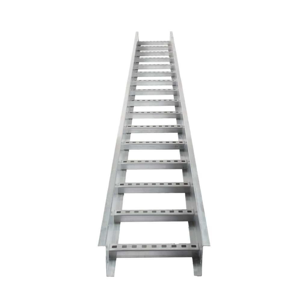 Escalera de Aluminio Portacables / Perfil Z / Peralte 3 1/4 /Paso 9 / Ancho 12 / 3.66 metros / Capacidad Máx. 274 Cables / Incluye Cople Union y Tornillería (CHEZ314P9X12AK)