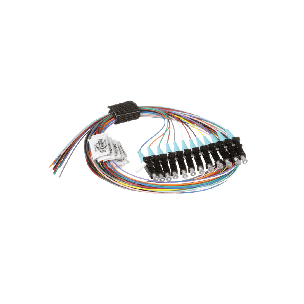 Kit de 12 Pigtails con Conector LC, Multimodo 50/125 OM3, 900um, de 1 Metro