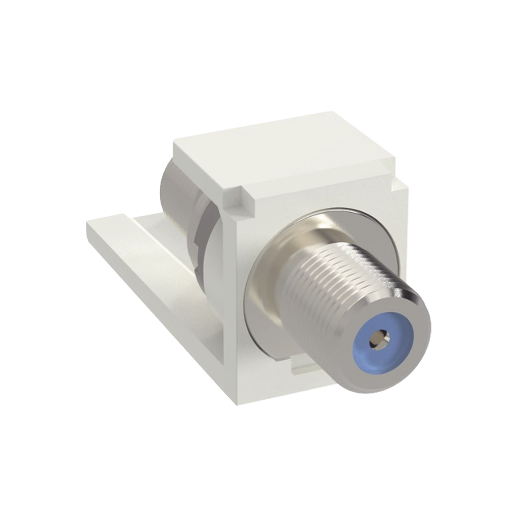 [CMFWH] Módulo Acoplador Coaxial Tipo F, Mini-Com, de 75 Ohms, 3.0 GHz, Color Blanco