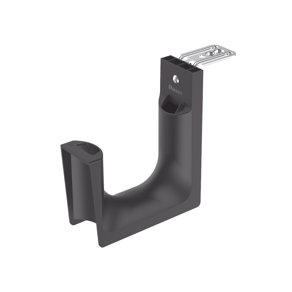 [JP4CMB-X20] Sujetador STRONGHOLD tipo J (J-Hook), Con Soporte para Montaje en Techo, Para 180 Cables Cat6, Nylon 6.6, Color Negro, 10 piezas