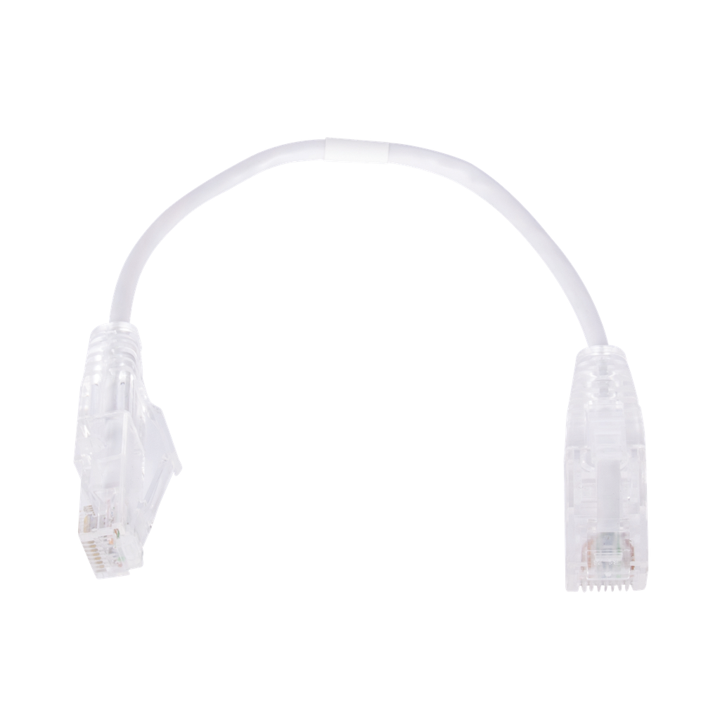 Cable de Parcheo Slim UTP Cat6 - 20 cm Blanco Diámetro Reducido (28 AWG)