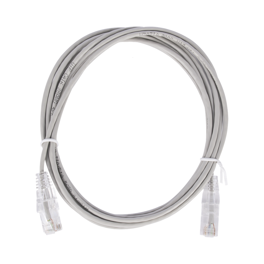 Cable de Parcheo Slim UTP Cat6 - 2 m Gris Diámetro Reducido (28 AWG)
