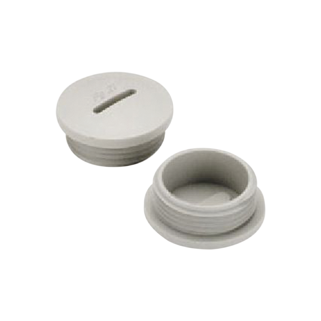 Tapón roscado de 1/2 para caja cuadrada a prueba de intemperie.