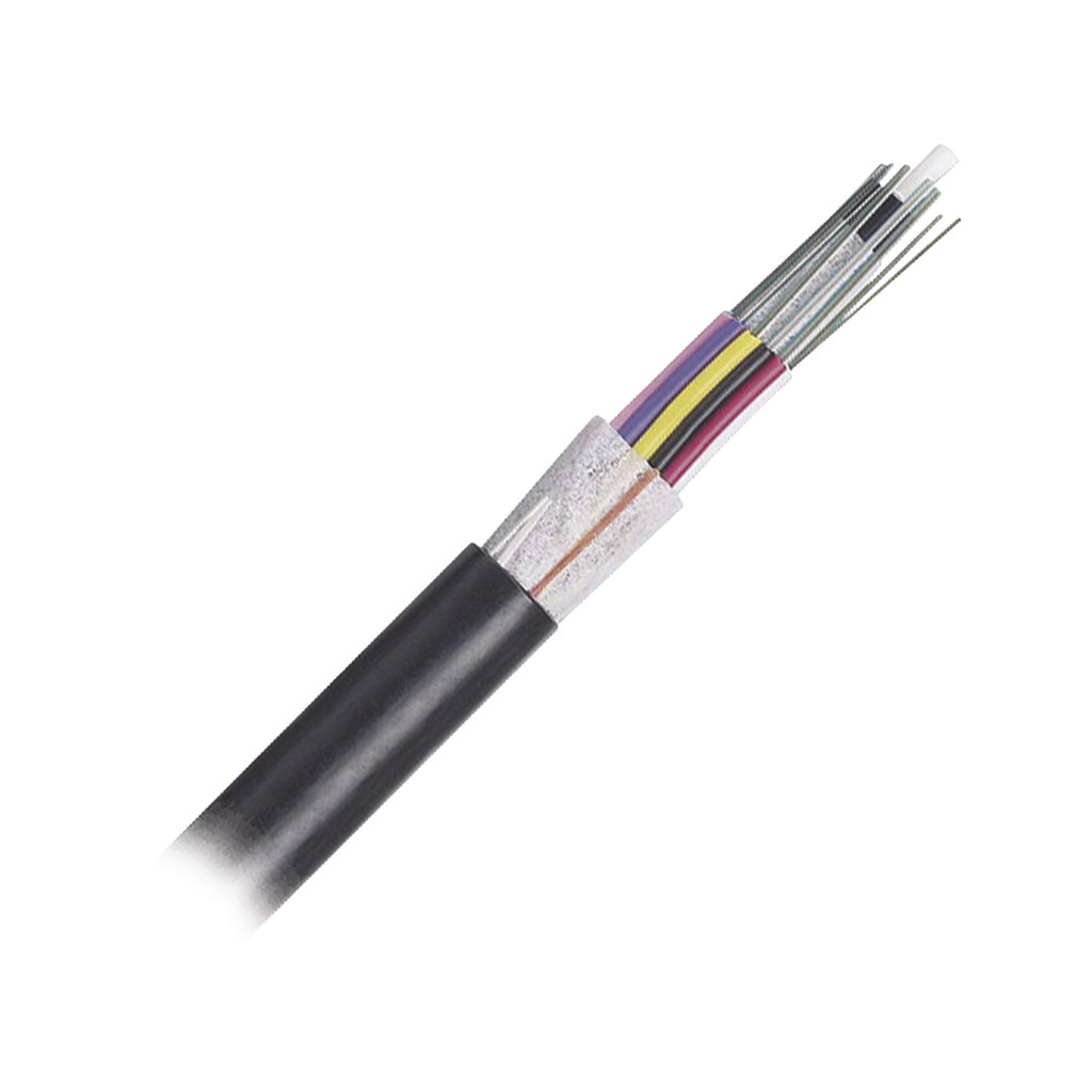 Cable de Fibra Óptica 24 hilos, OSP (Planta Externa), No Armada (Dieléctrica), MDPE (Polietileno de Media densidad), Multimodo OM4 50/125 Optimizada, Precio Por Metro