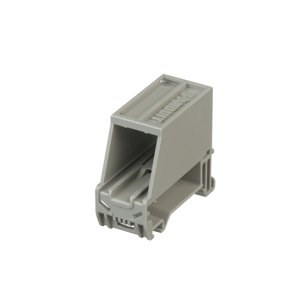 [CADIN1IG-S] Adaptador de 1 Puerto, Para Conectores Tipo Mini-Com, Blindado, Montaje en Riel Din Estándar de 35mm, Color Gris Internacional