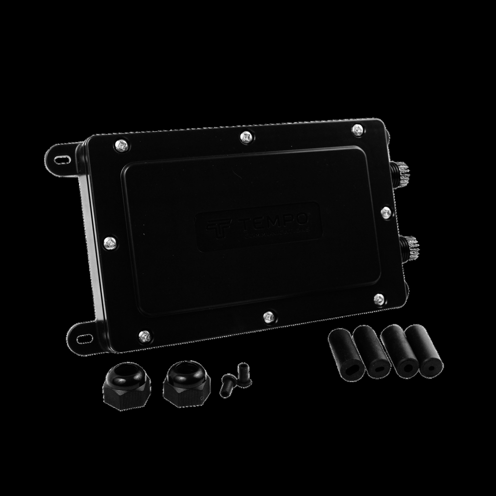 Cierre de Empalme Interior/Exterior para 12 fusiones, IP68, 2 puertos laterales