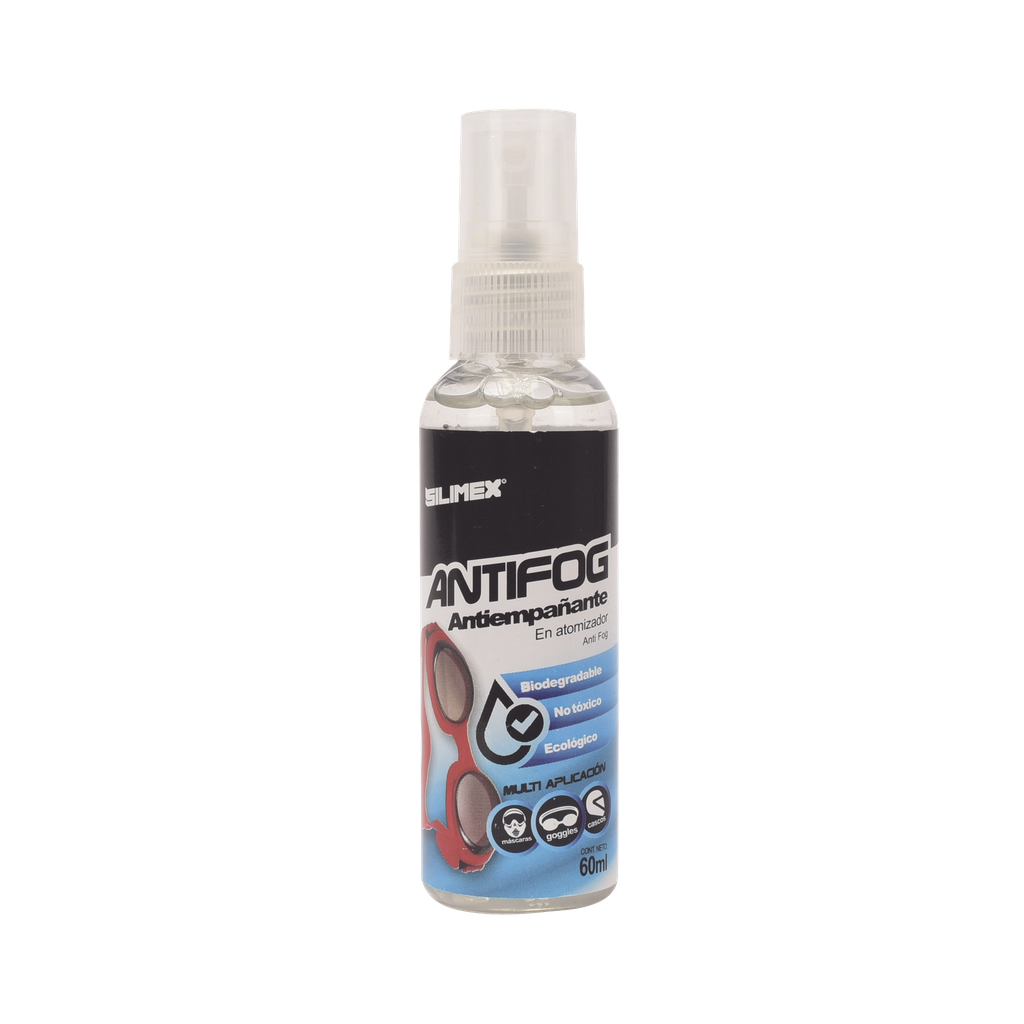 [ANTIFOG] Antiempañante, ideal para eliminar problemas de empañamiento en googlees, mascaras, cascos, lentes, bote 60 ml
