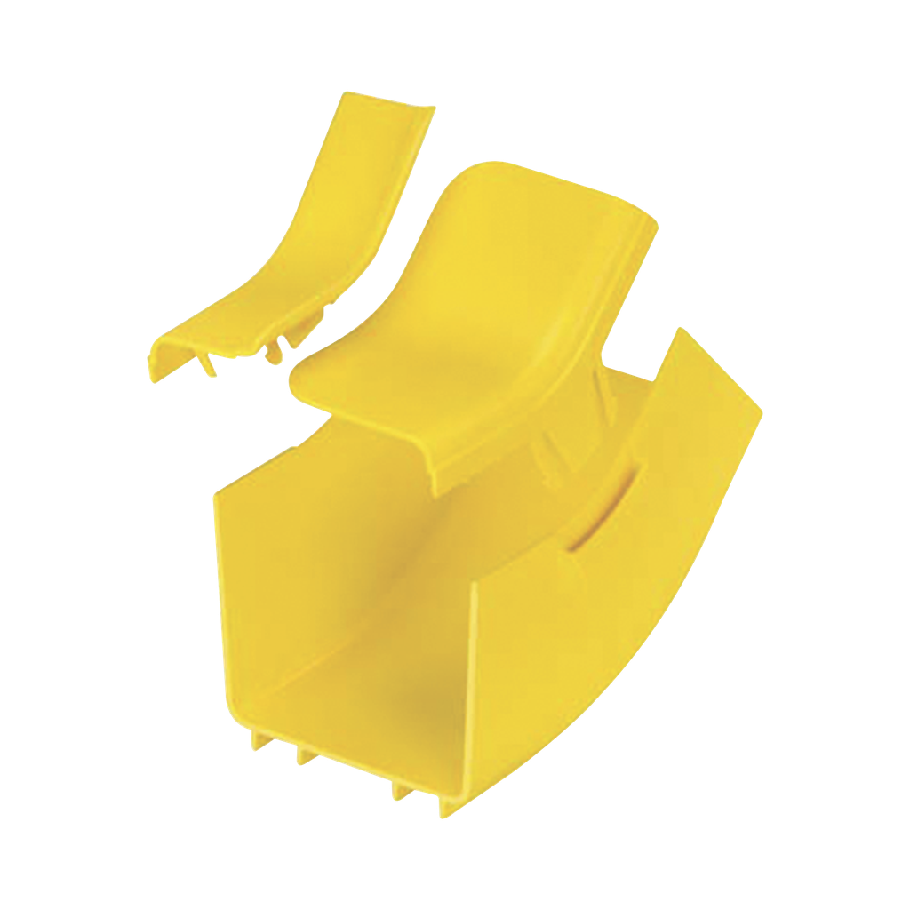 Bajada Vertical Interior de 45º con Tapa, Para uso con Canaletas 4X4 FiberRunner?, Color Amarillo