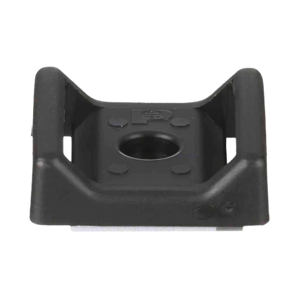 Sujetador Para Cable, con Adhesivo, 28.5 x 28.5 mm (1.12 in x 1.12 in), Color Negro, Paquete de 100pz