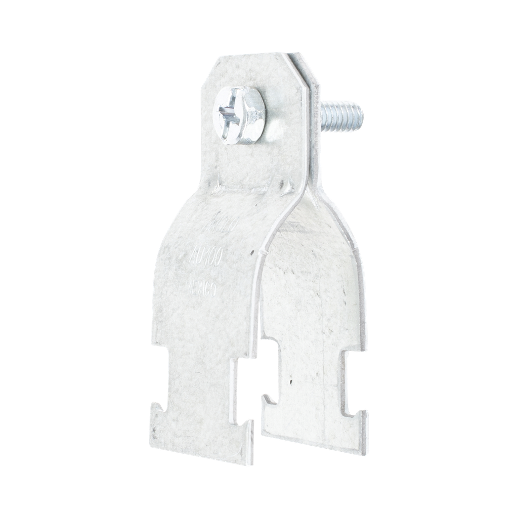 Abrazadera Unicanal para Conduit Pared Gruesa  y PVC de  1/2 (13 mm).