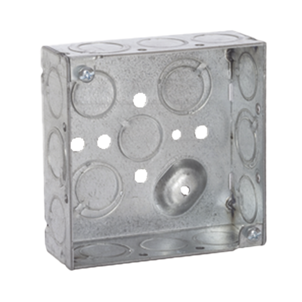 Caja Cuadrada 4 x 4/Profundidad 1- 1/2/ 10 Entradas de 1/2 y 6 TKO (1/2-3/4).