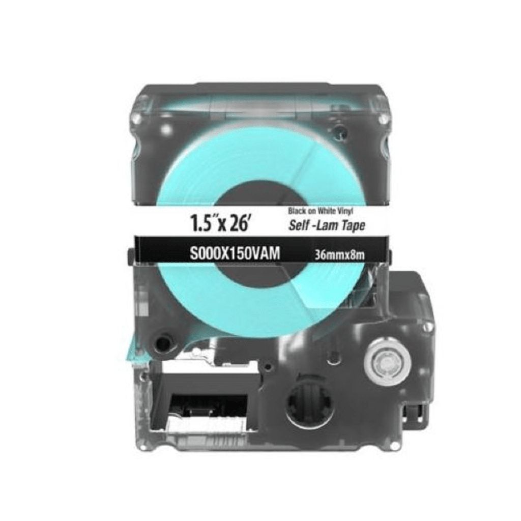 [S000X150VAM] Casete de Etiquetas Autolaminadas de Cinta Continua, de 26 (1 in) mm de Ancho, 7.9 m de Largo, Para Cables Cat. 5e/6, Color Blanco