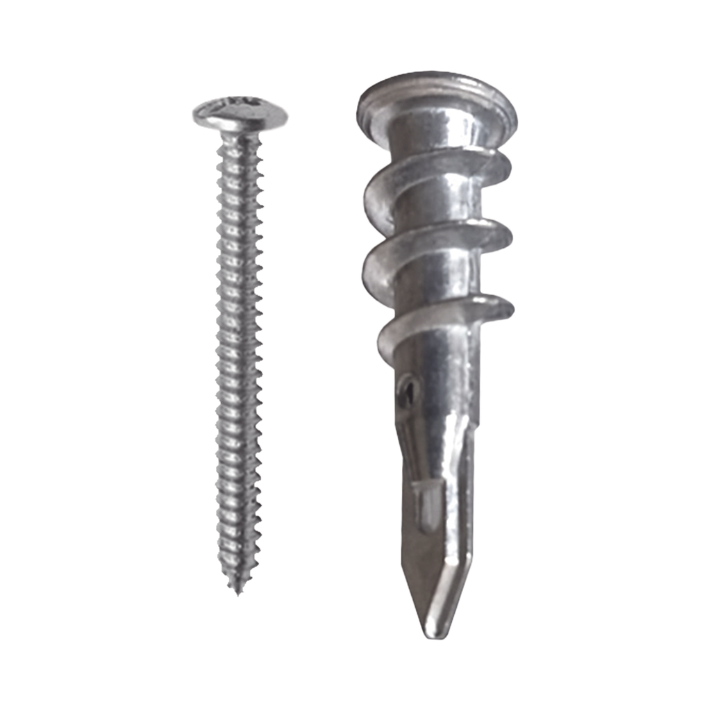 Taquete Métalico TPD Zinc con tornillo 8 x 1 1/4, Ideal para Uso con carteles publicitarios, Electrodomésticos