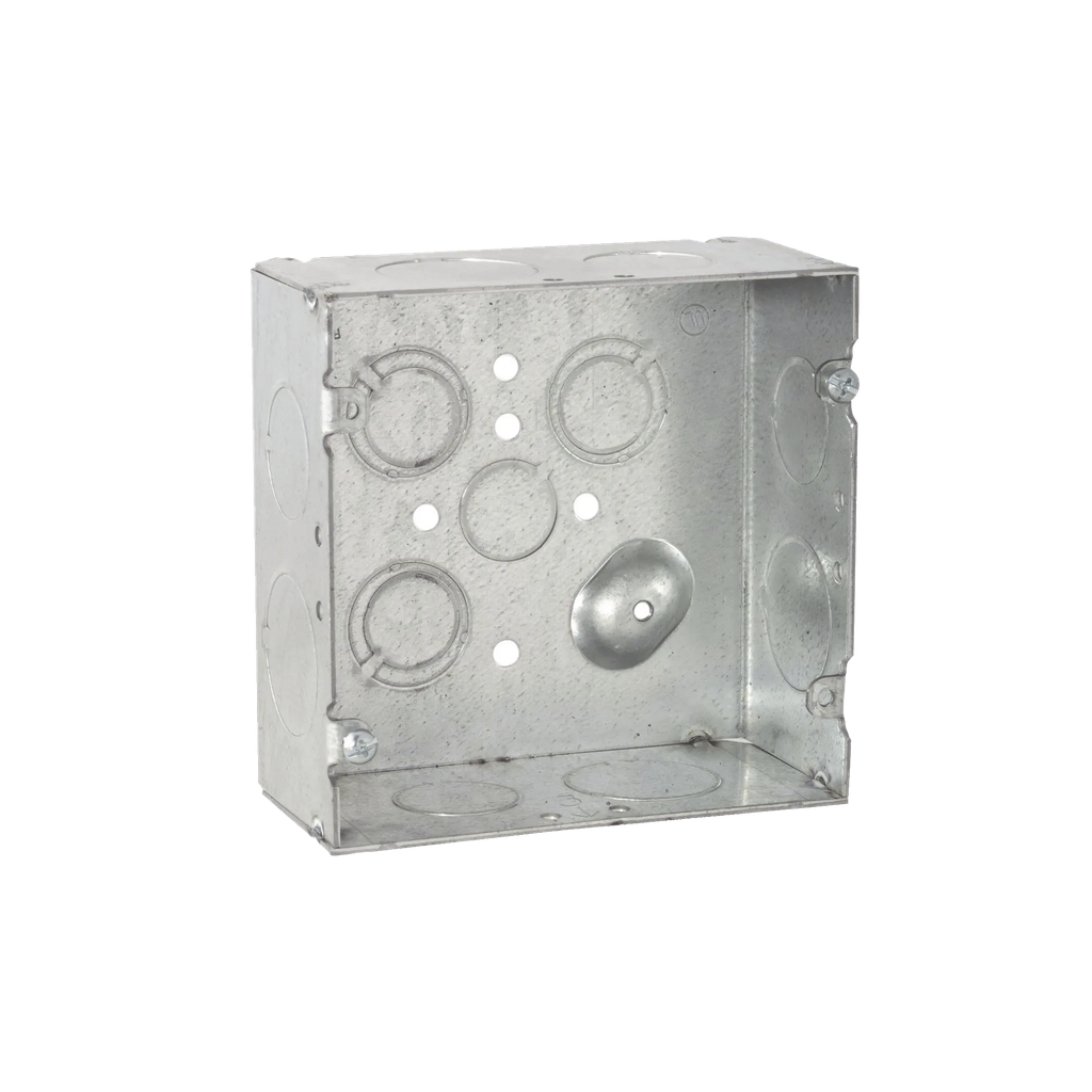 Caja Cuadrada 4 11/16 x 4 11/16/ Profundidad 2- 1/8/ 4 Entradas 1, 4 Entradas 3/4, 1 Entrada 1/2 y 3 TKO (1/2-3/4).