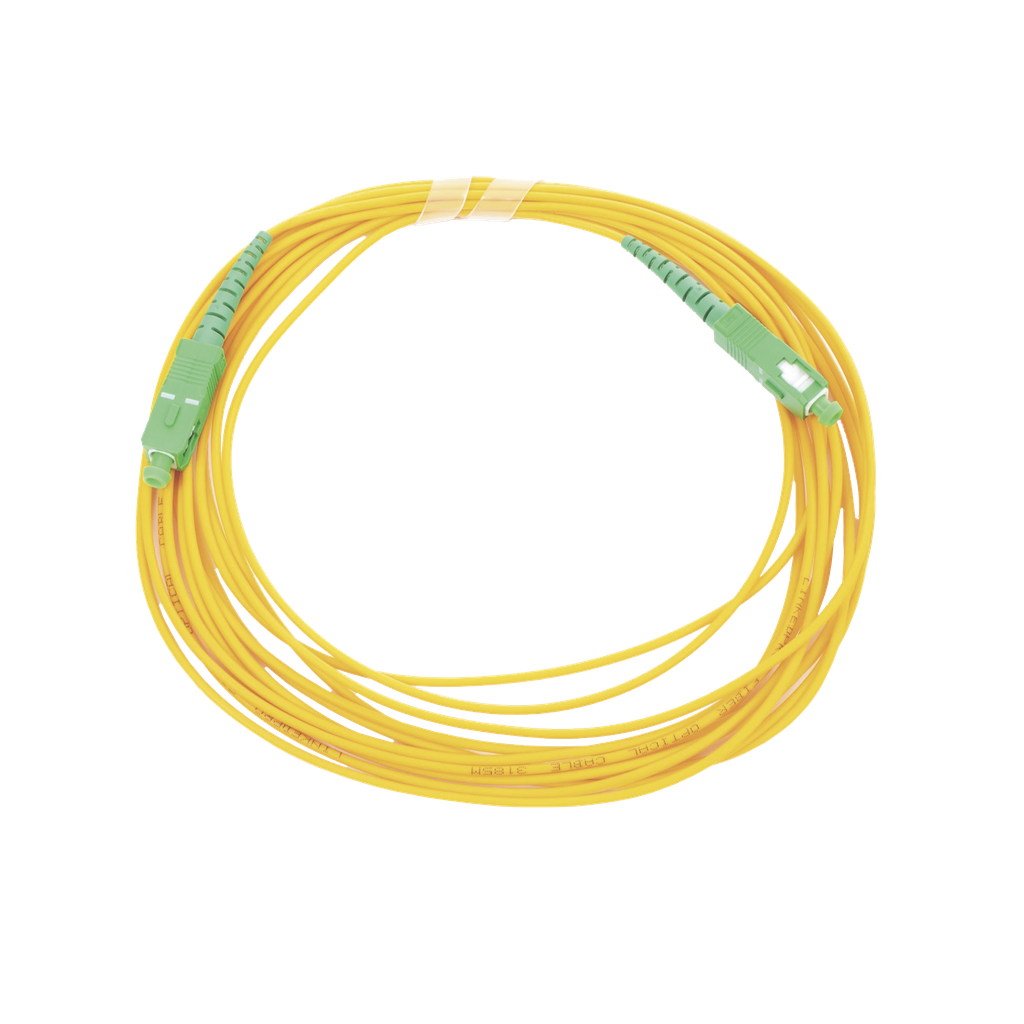 Jumper de Fibra Óptica Monomodo SC/APC - SC/APC Simplex, color amarillo, 5 metros