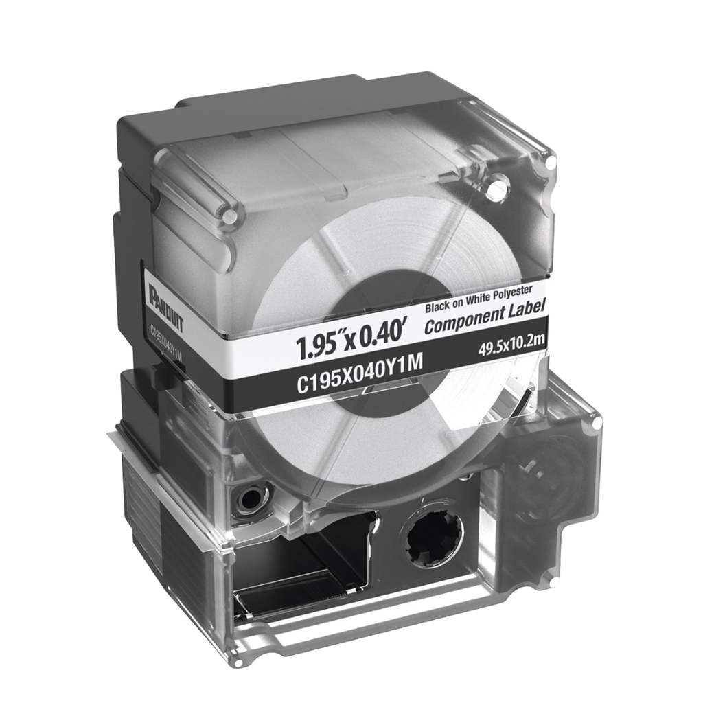 [C195X040Y1M] Casete de 125 Etiquetas no Adhesivas, Para Placas de Pared Face Plate, Identificación de 1 Puerto, Color Blanco