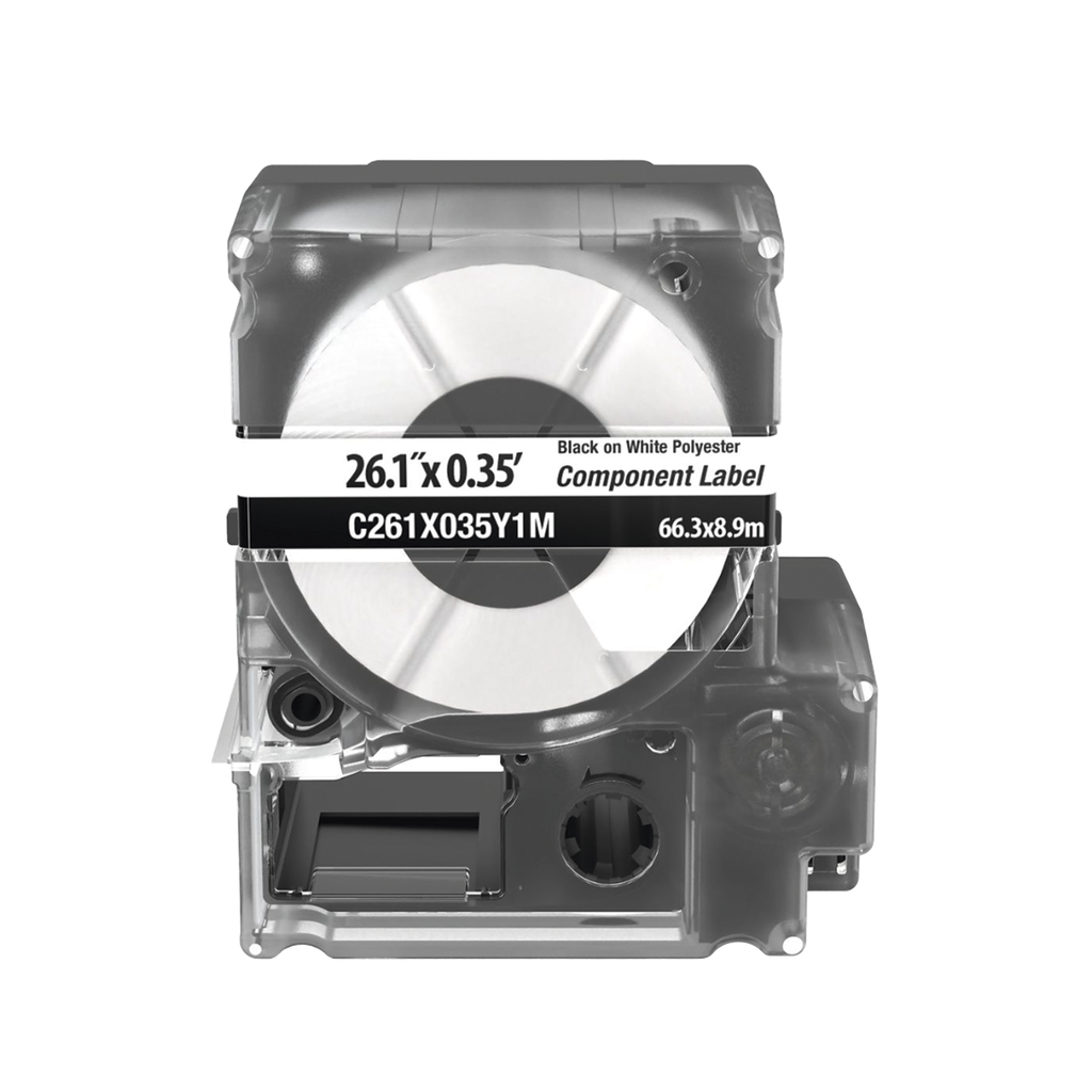 [C261X035Y1M] Casete de 100 Etiquetas, Para Placas de Pared, Identificación de 4 Puertos, Color Blanco