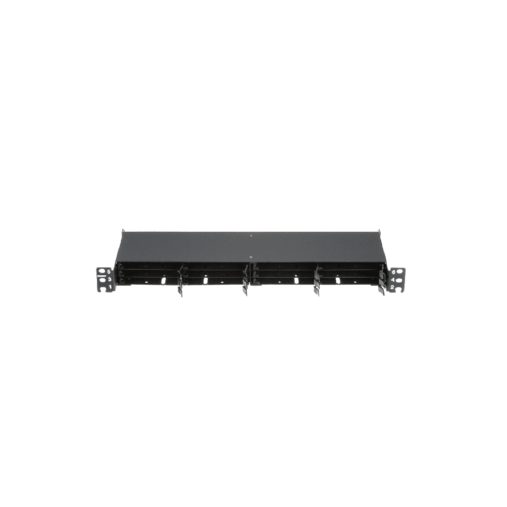 [FLEX1UPN06] Panel de Distribución de Fibra Óptica, Acepta 12 Cassettes HD Flex? en 6 Espacios, Hasta 144 Fibras, 1 UR