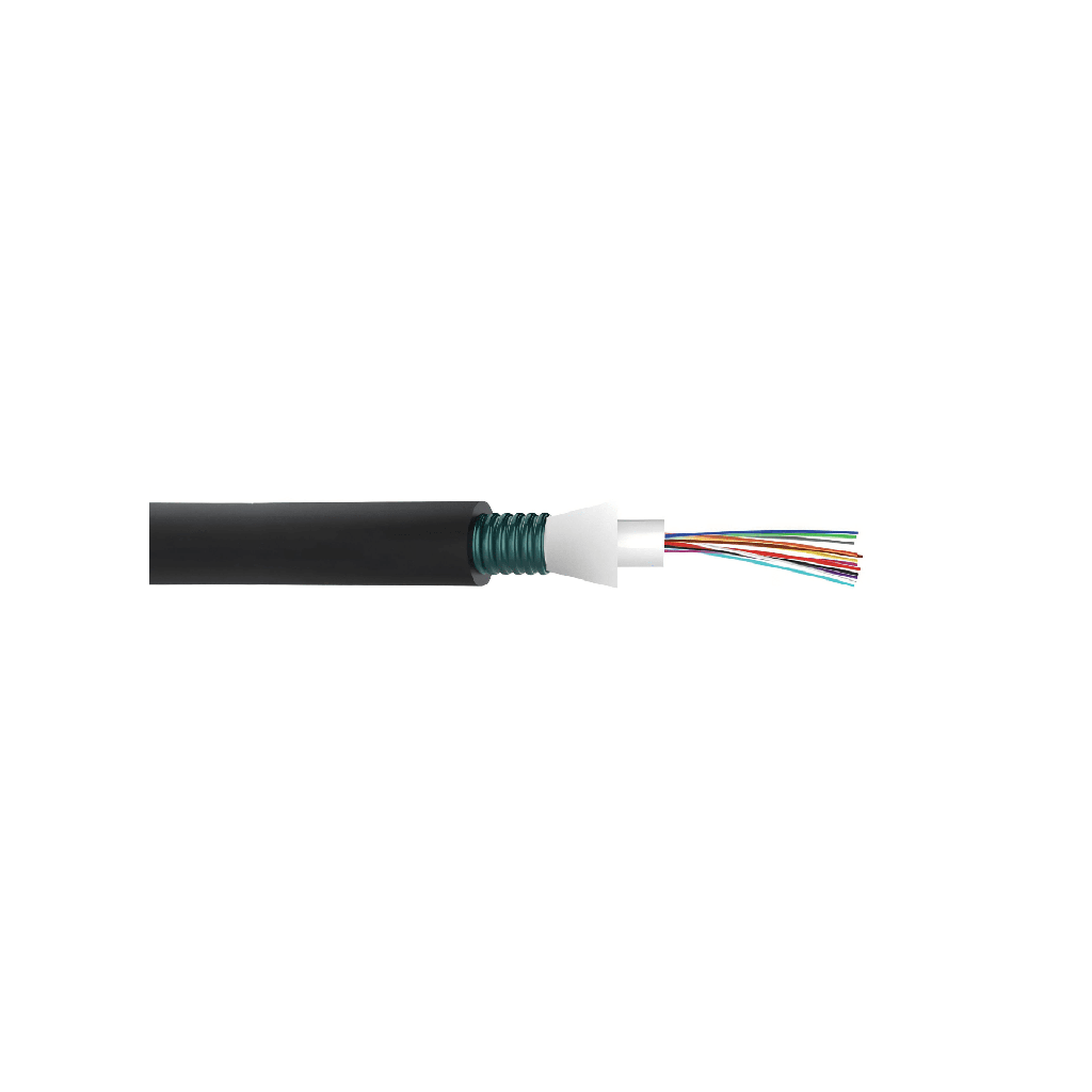 Cable de Fibra Óptica de 24 hilos, Monomodo OS2 , Interior/Exterior, Armada, Loose Tube 250um, OFCP (Plenum), Precio Por Metro