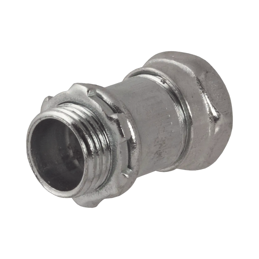 Conector Recto Compresión de Acero Galvanizado para Pared Delgada de 3/4 .