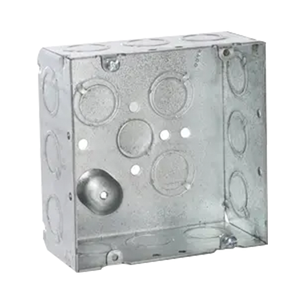 Caja Cuadrada 4 11/16 x 4 11/16/ Profundidad de 2- 1/8/ Cuenta 1 Entrada de 1/2 y 15 TKO  (1/2-3/4).