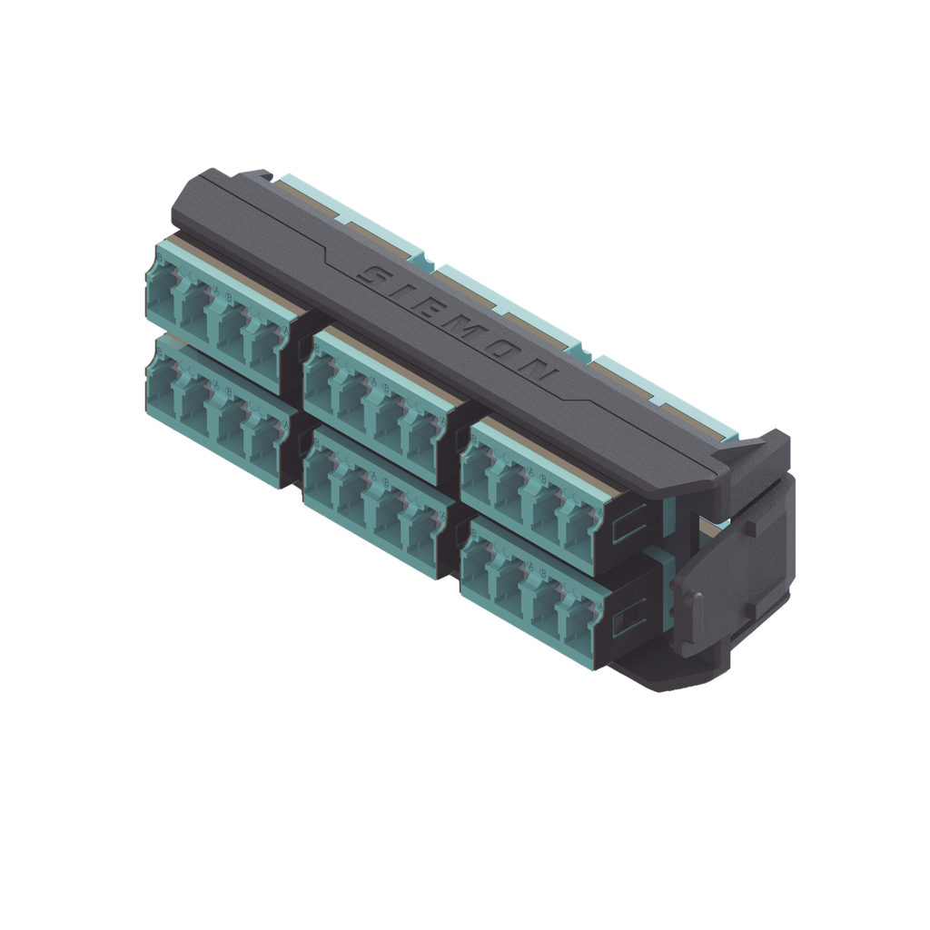 Placa Acopladora LightVerse, 12 Conectores Dúplex LC/UPC Shuttered, Acepta hasta 24 fibras Multimodo 0M3 y OM4