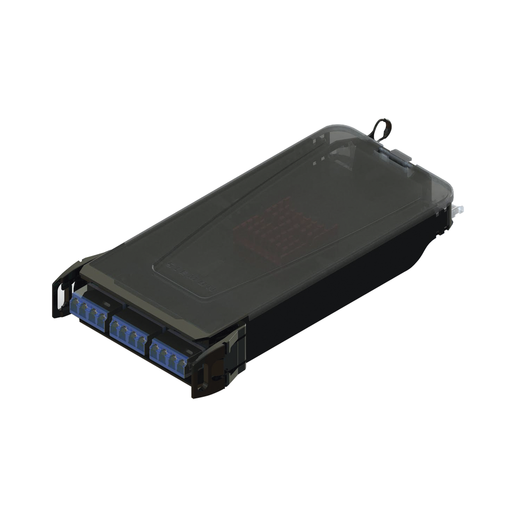 [LVS12-LSUALAB1A] Cassette para empalme (Fusión) LightVerse, Hasta 12 fibras, Conectores  LC/UPC Shuttered, para fibra Monomodo, 900um, 1 metro