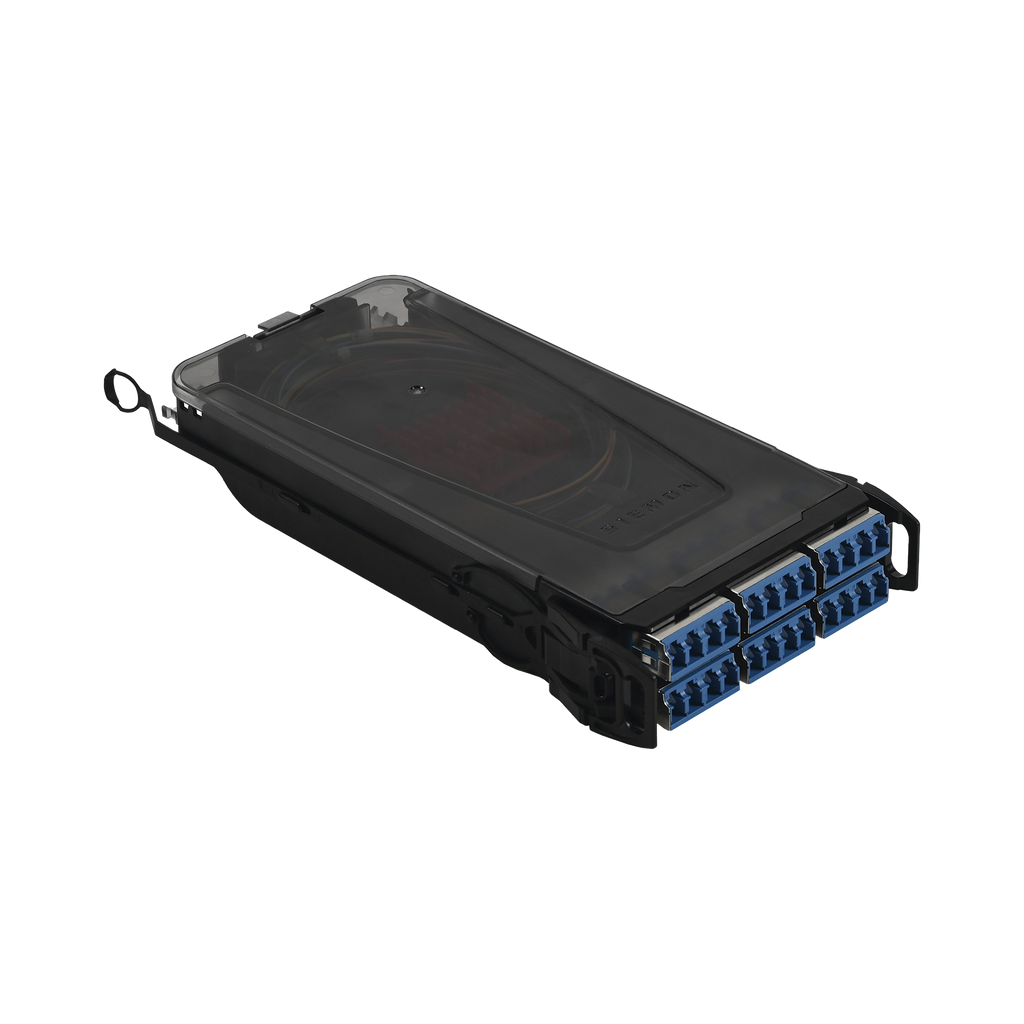 [LVS24-LSUALAB1A] Cassette para empalme (Fusión) LightVerse, Hasta 24 fibras, Conectores  LC/UPC Shuttered, para fibra Monomodo, 900um, 1 metro