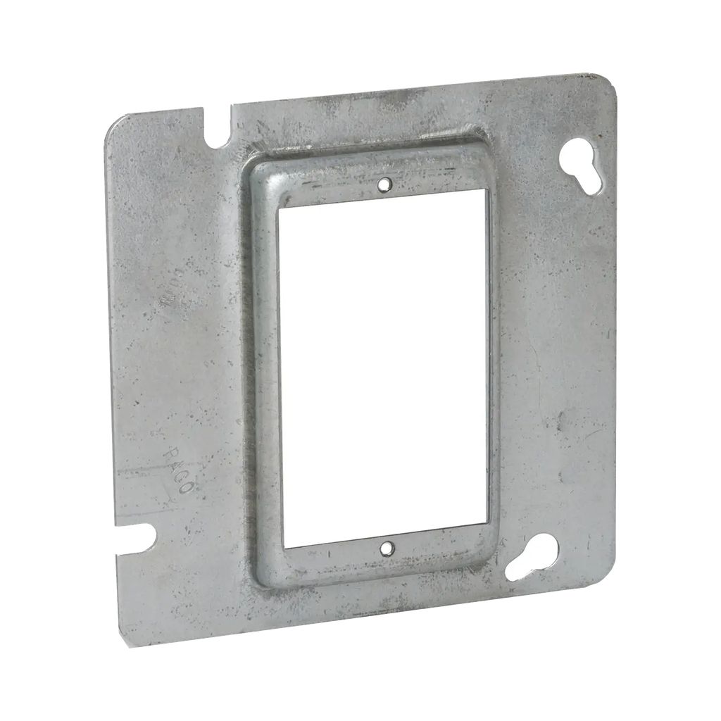 Sobretapa Cuadrada Galvanizada  de 4 11-16, realce de 1/2.