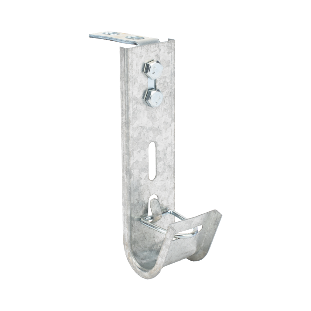 Soporte (Gancho) tipo J-Hook, hasta 7 cables Cat6, ideal para soportar cableado en los espacios de manipulación al aire, Para instalación en interior