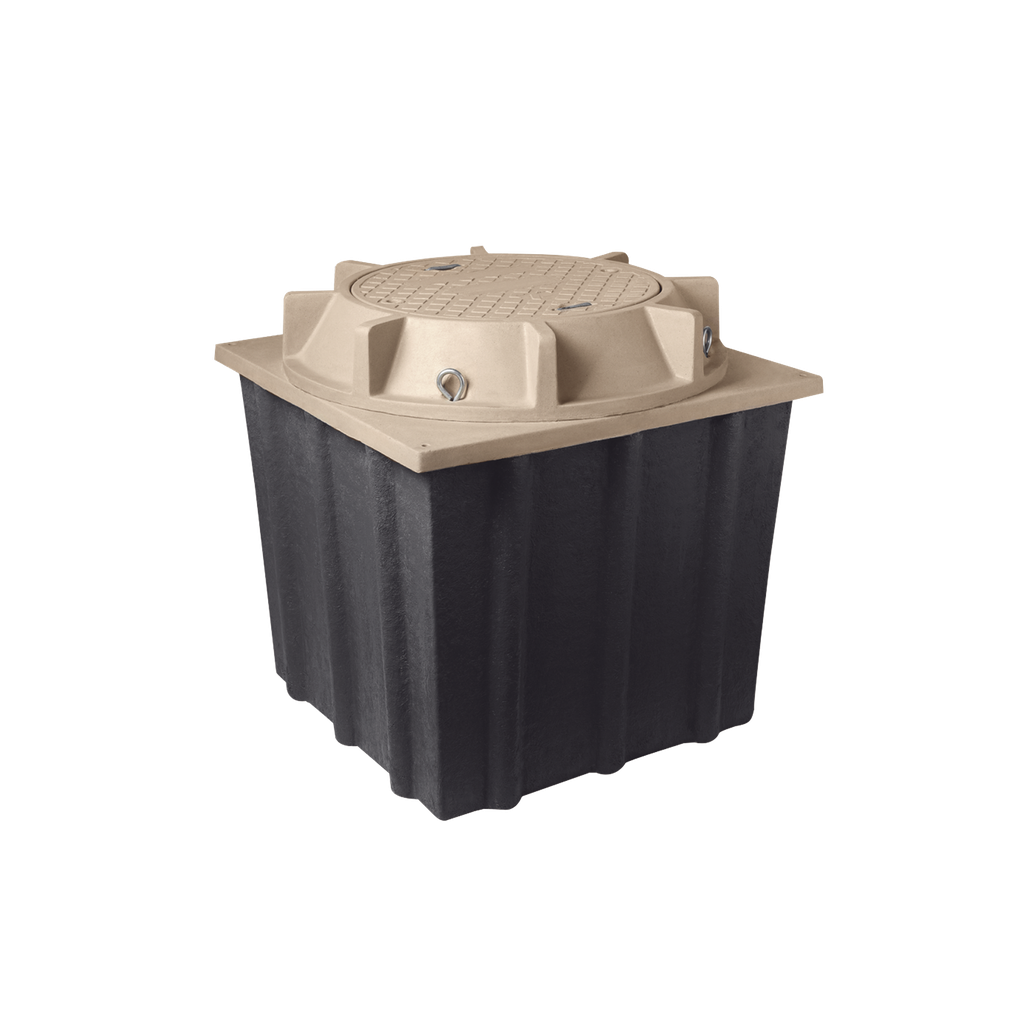 [LP-MH-4X4X4] Registro Manhole con tapa de concreto polimérico 4 ft x 4 ft x 4 ft, Resistencia 20 Toneladas, Uso Vehicular Pesado