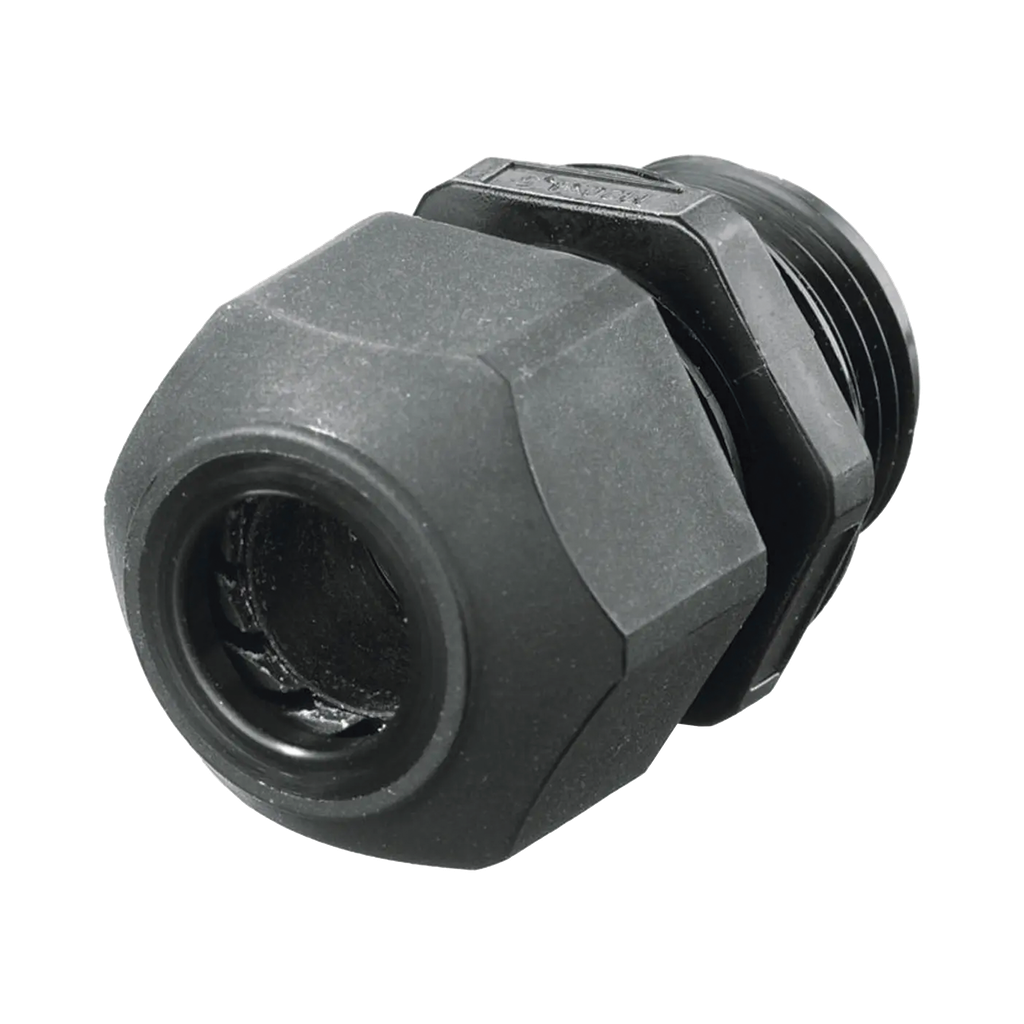 Conector de cable, estilo europeo para conductores de 0.18 a .31, para conduit 3/8, negro.