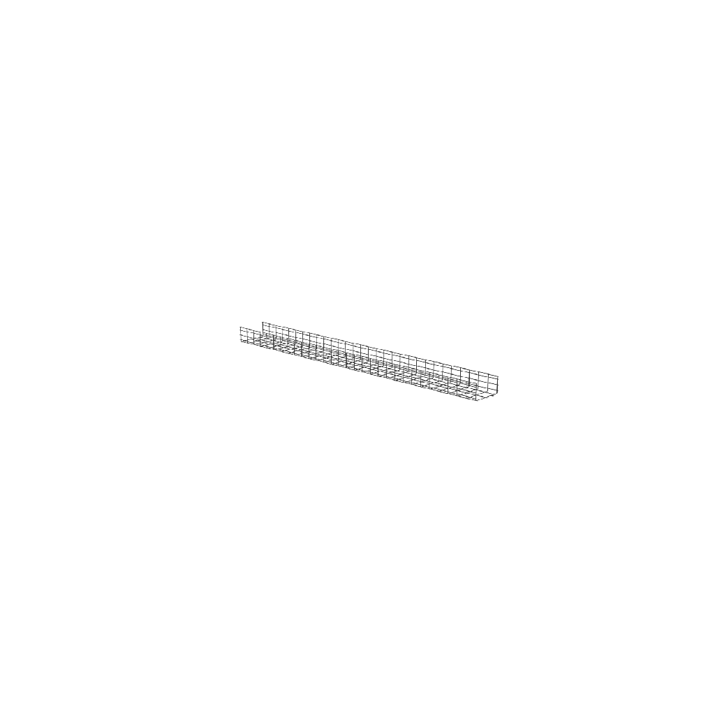 Charola Wire Basket de 12 in (304 mm) de Ancho, 6 in (152 mm) de Alto, 3 m de Largo, Hasta 626 Cables Cat6, Color Negro