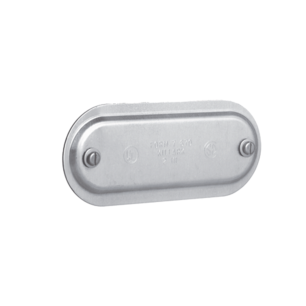 Tapa de Aluminio para Caja Condulet Ovalada de 3/4.
