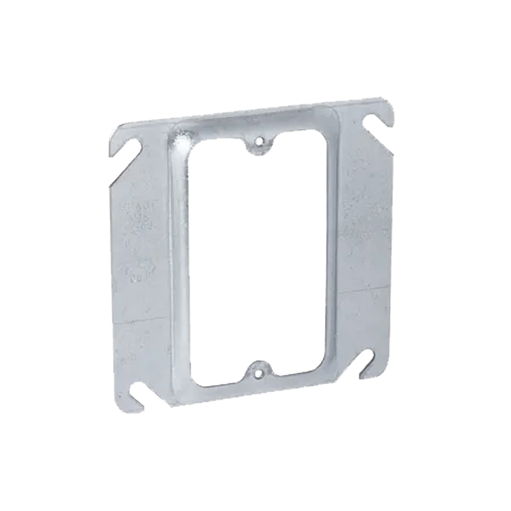 Sobretapa Cuadrada de 4 de Acero Galvanizado con realce de 1/4.