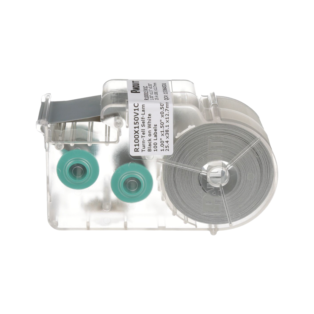 Casete de 75 Etiquetas Autolaminadas Turn-Tell, Con Rotación para Mejor Visibilidad, para Cables de Redes de Cobre o Fibra Óptica, de 7.1 a 9.9 mm de Diámetro