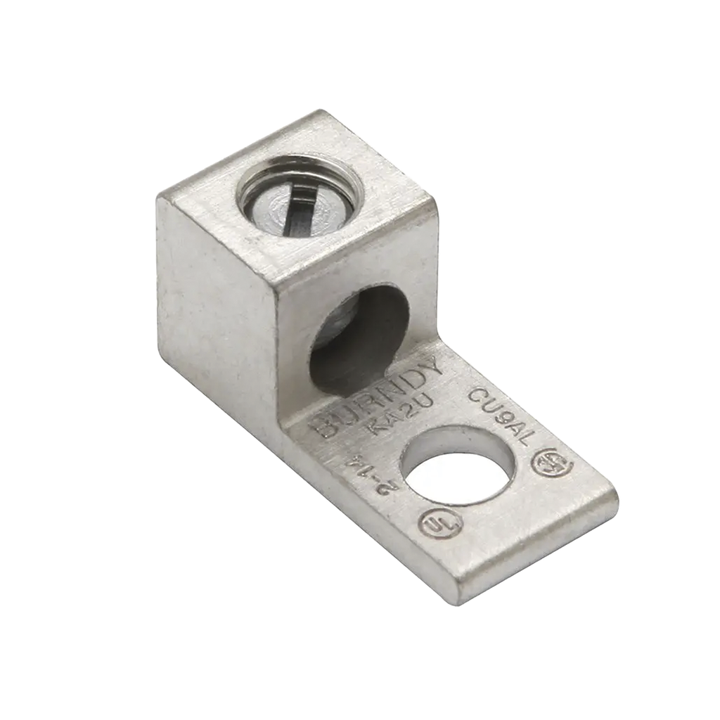 [HUB-KA6U] Terminal Universal de Aluminio/ 1 Orificio para Calibre  14- 6 AWG / Perno de 1/4 / AL-CU Estañado.