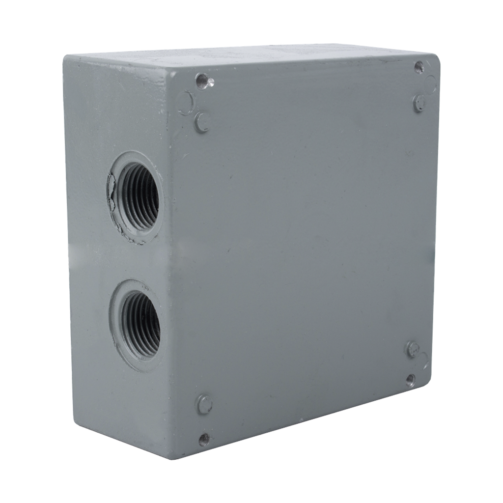 Caja Condulet Cuadrada de 3/4 (19.05 mm) con 4 bocas a prueba de intemperie.