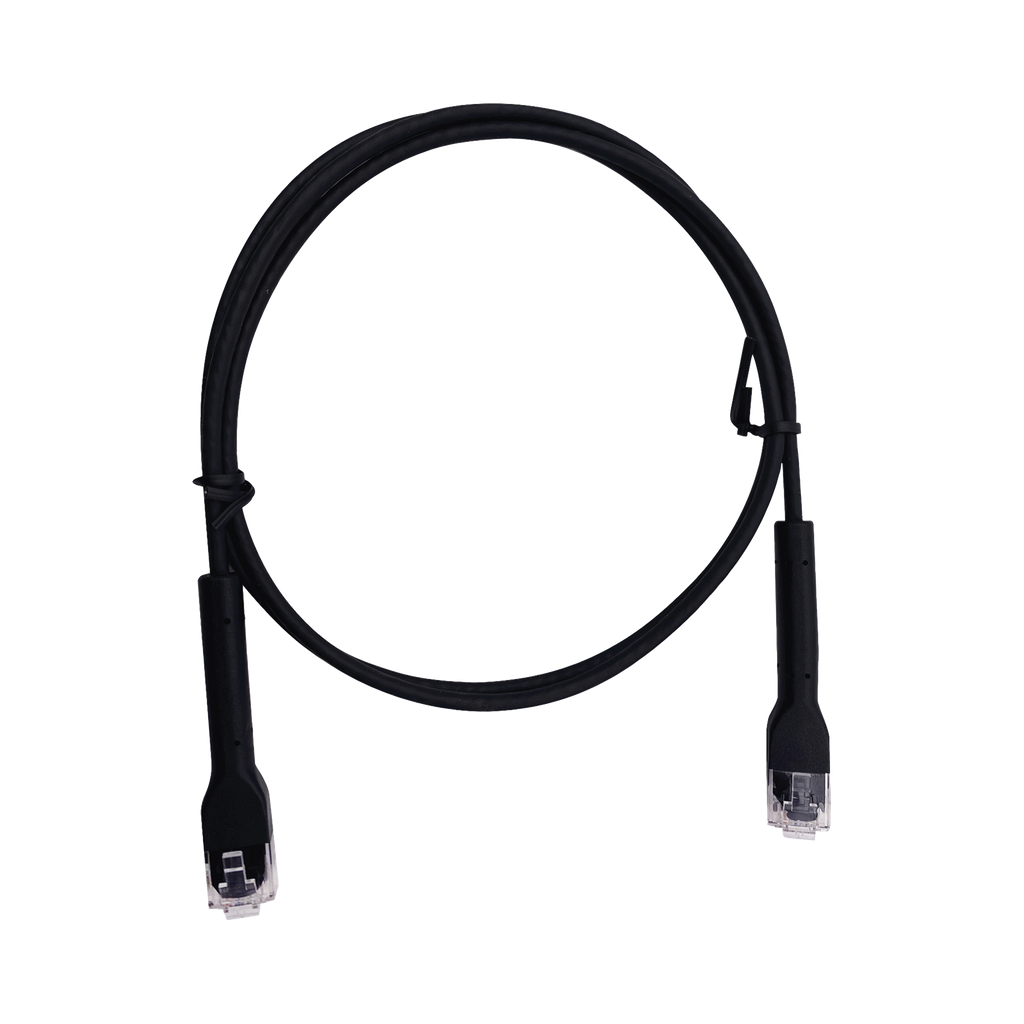 Mini Patch Cord Cat6 Ultra Slim 3 m Negro ? Ahorra Espacio sin Organizadores, con Bota Flexible