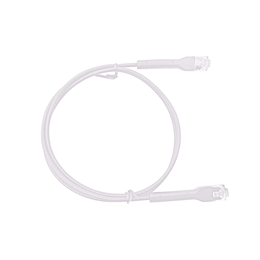 Mini Patch Cord Cat6 Ultra Slim 1.5 m Blanco ? Ahorra Espacio sin Organizadores, con Bota Flexible