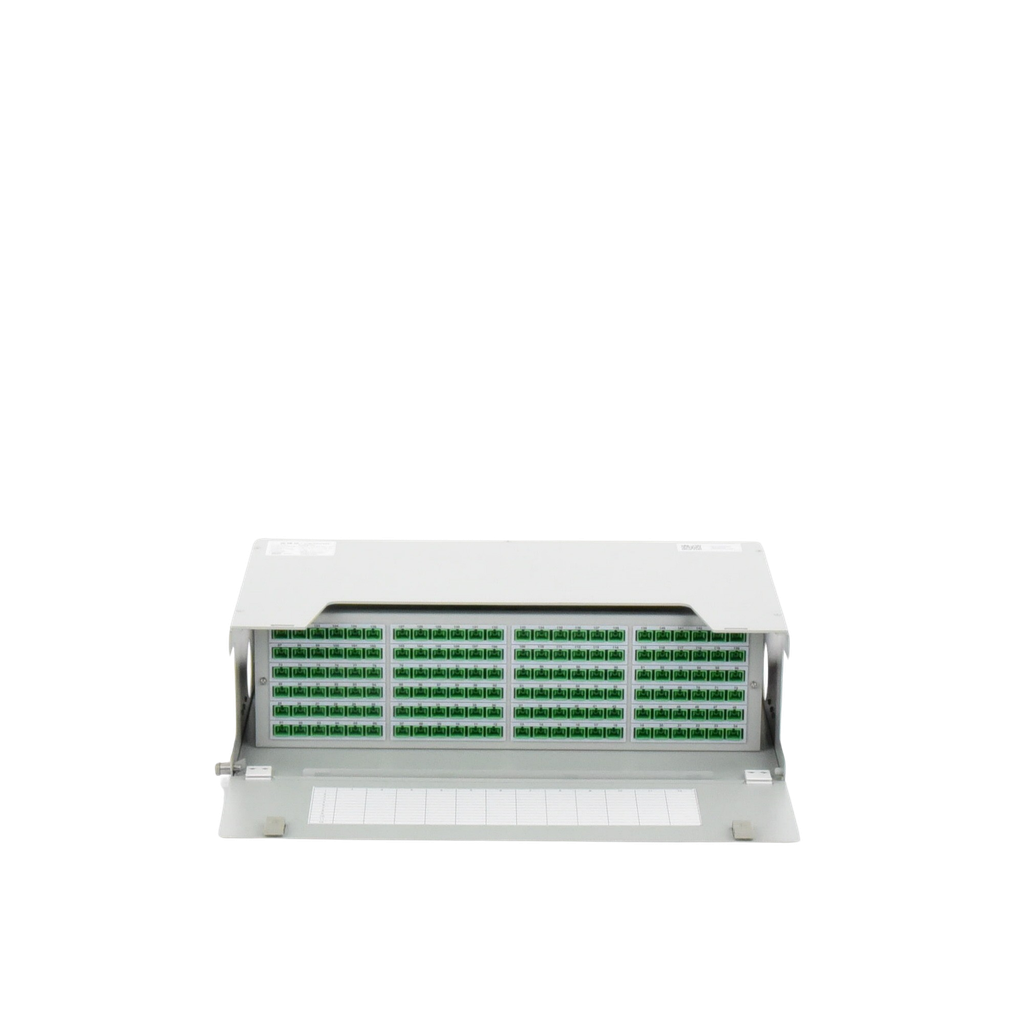 [ODU19RP-CSS144-C] Distribuidor de Fibra Óptica para 144 empalmes, con 144 acopladores SC/APC y 144 pigtails SC/APC, 19, 3 UR