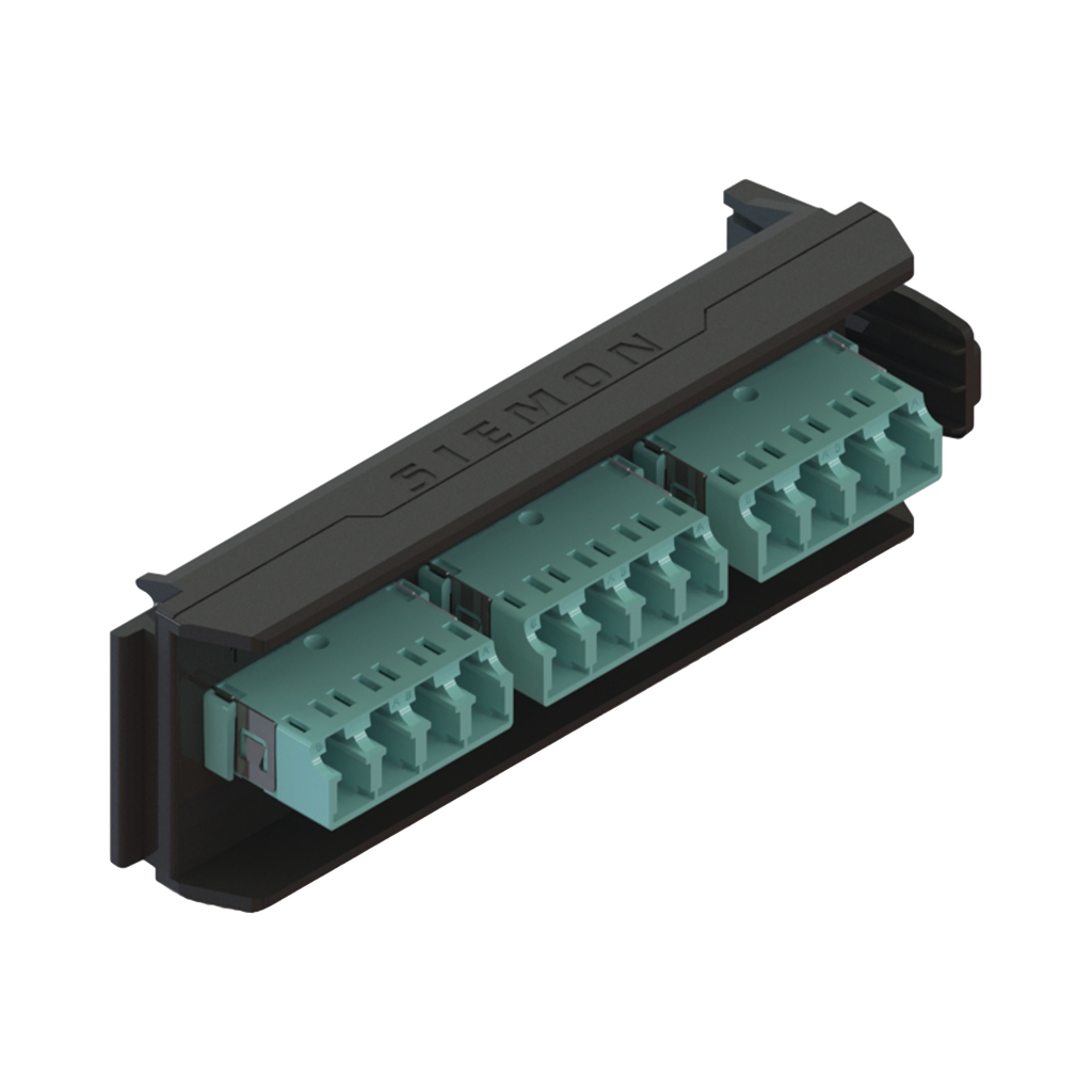 Placa Acopladora LightVerse, 6 Conectores Dúplex LC/UPC, Acepta hasta 12 fibras Multimodo OM3 y OM4  (No Shuttered)