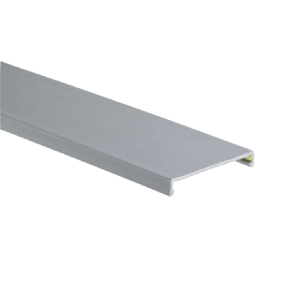 Tapa para Canaleta Ranurada, de 23.9 de Ancho, 1830 mm de Largo, Color Gris